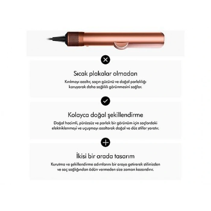 DYSON Airstrait™ Saç Düzleştirici Amber Silk