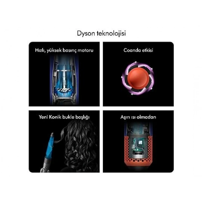DYSON Airwrap i.d.™ Saç Şekillendirme ve Kurutma Seti Kıvırcık+Bukleli Seramik Patina Topaz