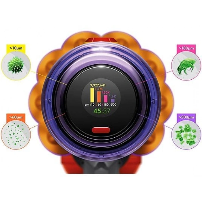 DYSON V12 Detect Slim Absolute Kablosuz Şarjlı Dikey Süpürge Sarı Nikel