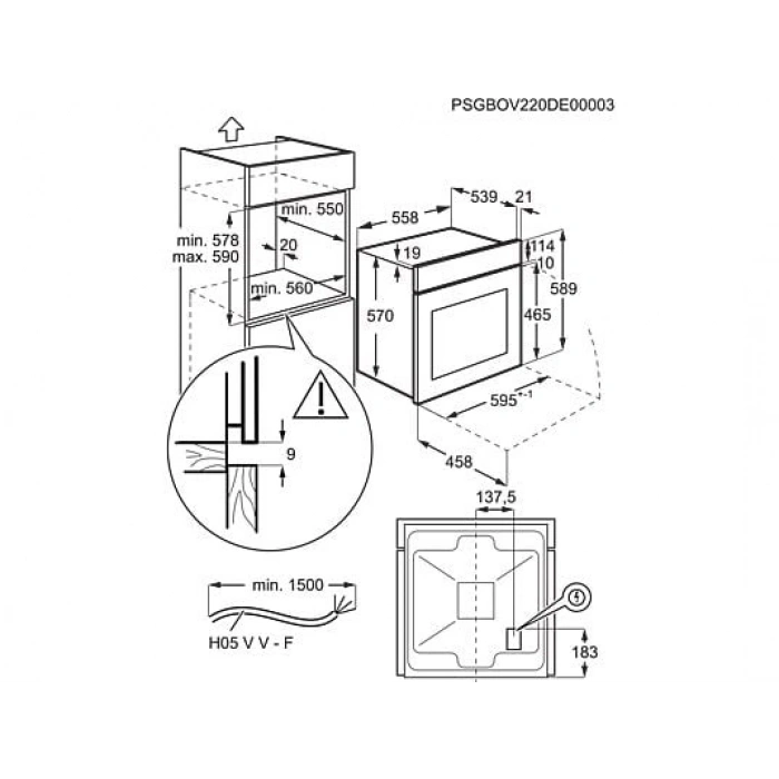 ELECTROLUX EOF5F50BX SurroundCook Katalitik Temizlemeli 65 lt Multifonksiyonel Cam Ankastre Fırın Siyah