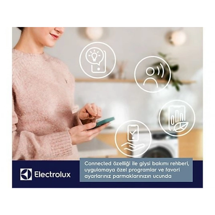 ELECTROLUX EW6F3411ACT A Enerji Sınıfı 600 Serisi SensiCare 10 kg 1400 Devir AutoDose Wi-Fi Çamaşır Makinesi Beyaz