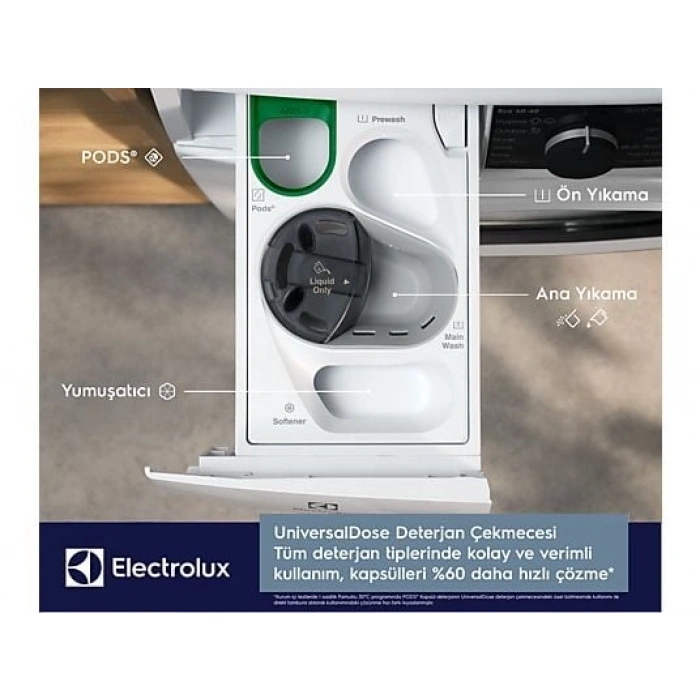 ELECTROLUX EW8F7417QT 800 Serisi UltraCare 10 kg 1400 devir A Sınıfı UniversalDose Wi-Fi Inverter Çamaşır Makinesi