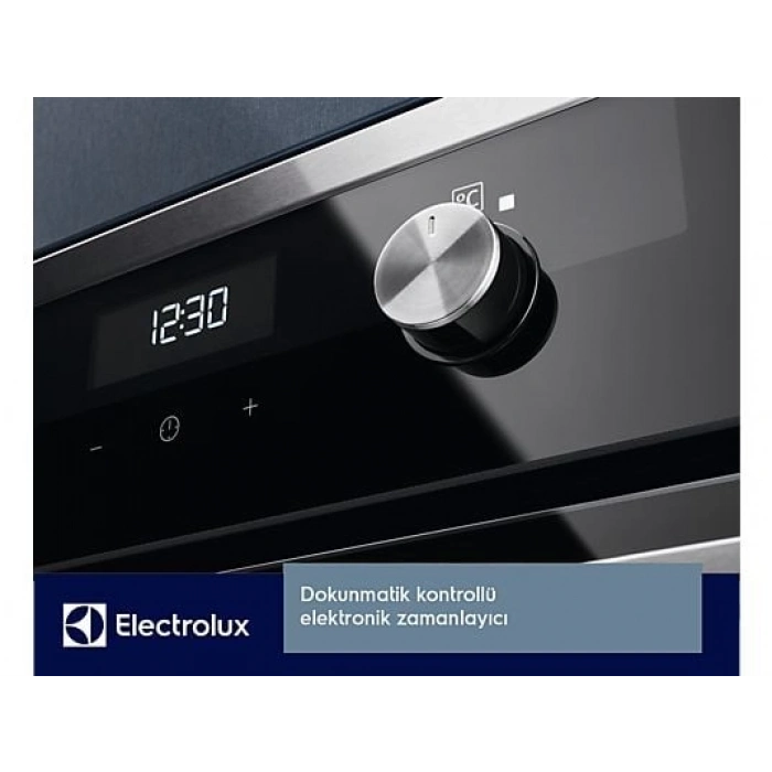 ELECTROLUX KODEF70X SteamBake Buhar İlaveli Katalitik Temizlemeli 72 L XXL Dekorlu Siyah Cam Ankastre Fırın