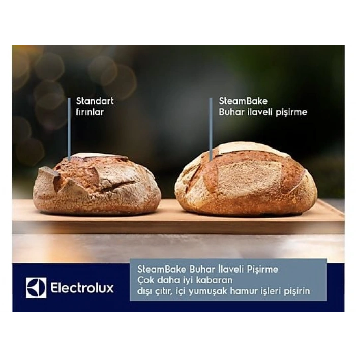 ELECTROLUX KODEF70X SteamBake Buhar İlaveli Katalitik Temizlemeli 72 L XXL Dekorlu Siyah Cam Ankastre Fırın