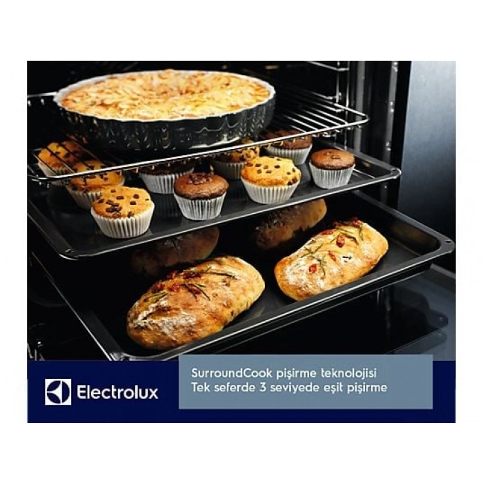 ELECTROLUX KODEH10H 500 Serisi SurroundCook SteamBake Buhar İlaveli AquaClean Temizlemeli 72 L Ankastre Fırın