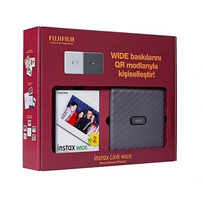 FUJIFILM Instax Link Bundle Box Fotoğraf Yazıcısı Gri