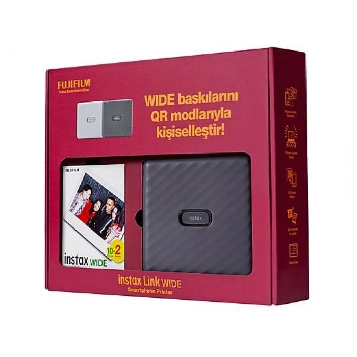 FUJIFILM Instax Link Bundle Box Fotoğraf Yazıcısı Gri