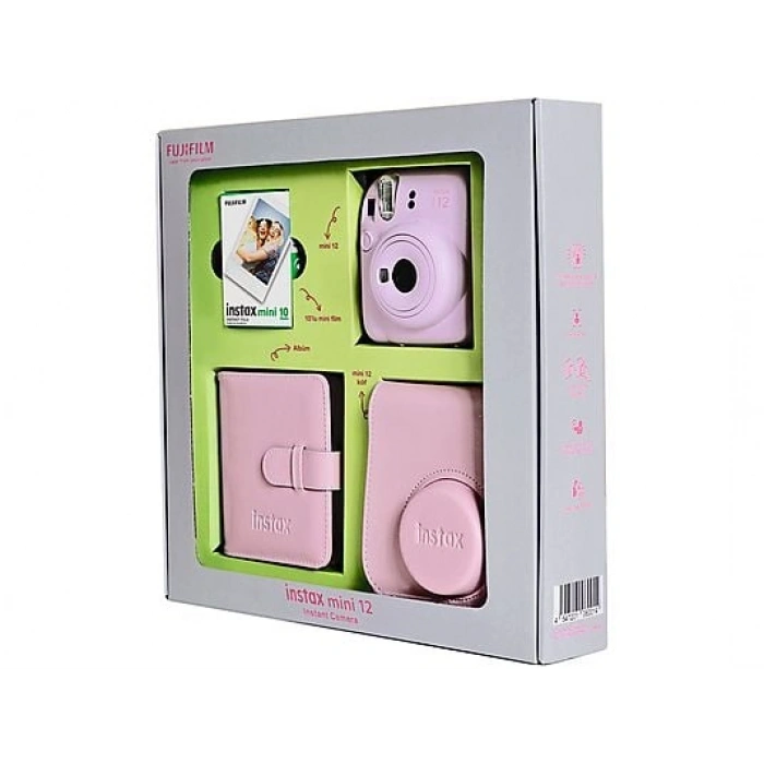 FUJIFILM Instax Mini 12 Bundle Box Anlık Fotoğraf Makinesi Çiçek Pembesi