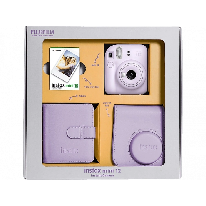 FUJIFILM Instax Mini 12 Bundle Box Anlık Fotoğraf Makinesi Leylak Moru