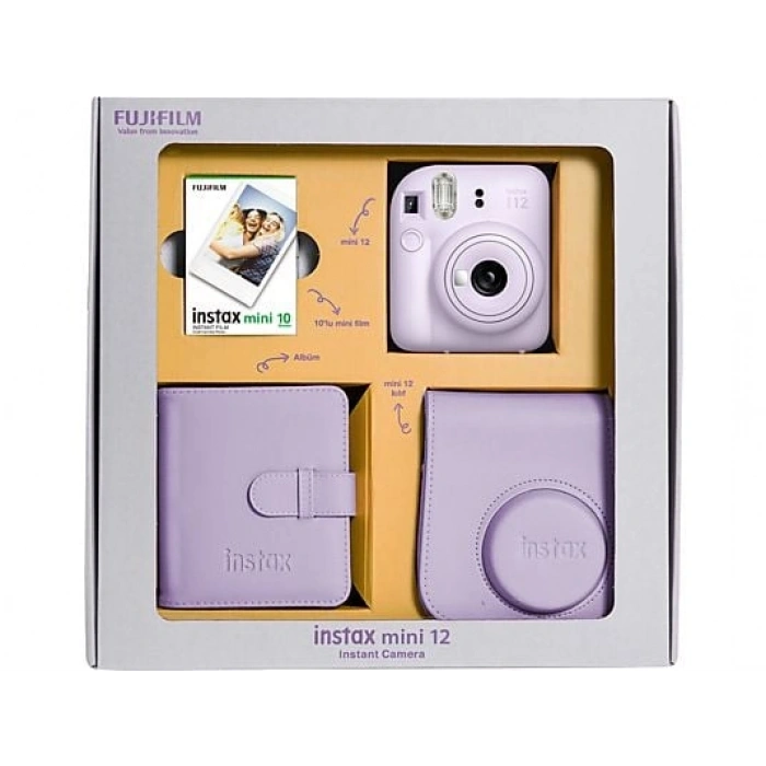 FUJIFILM Instax Mini 12 Bundle Box Anlık Fotoğraf Makinesi Leylak Moru