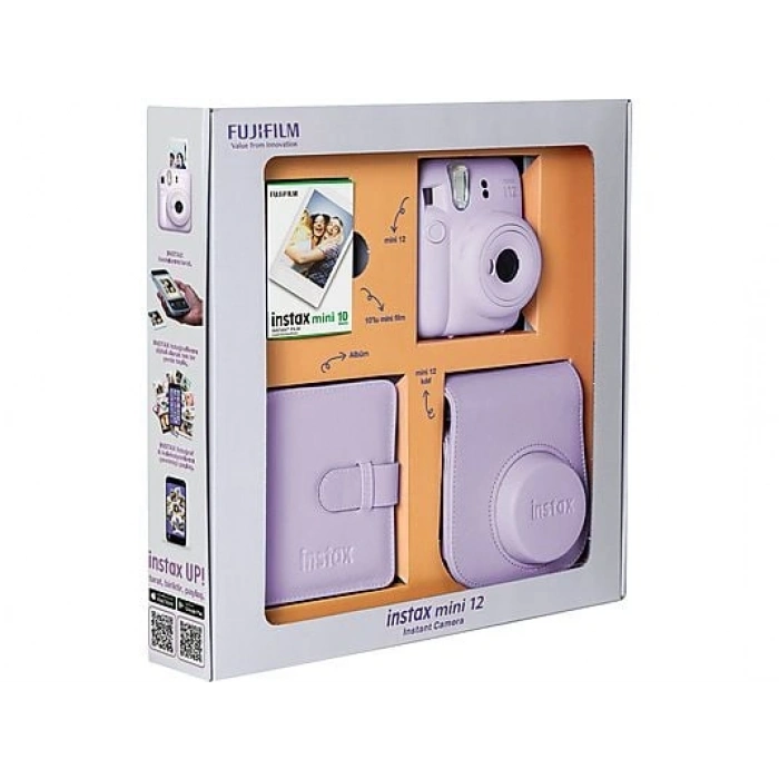 FUJIFILM Instax Mini 12 Bundle Box Anlık Fotoğraf Makinesi Leylak Moru