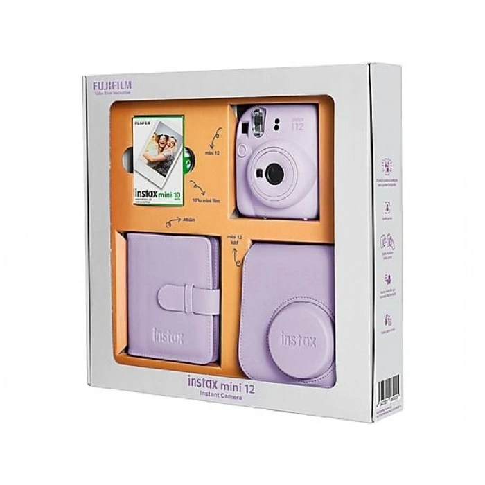 FUJIFILM Instax Mini 12 Bundle Box Anlık Fotoğraf Makinesi Leylak Moru