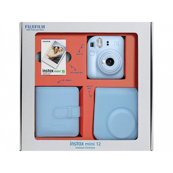 FUJIFILM Instax Mini 12 Bundle Box Anlık Fotoğraf Makinesi Pastel Mavi