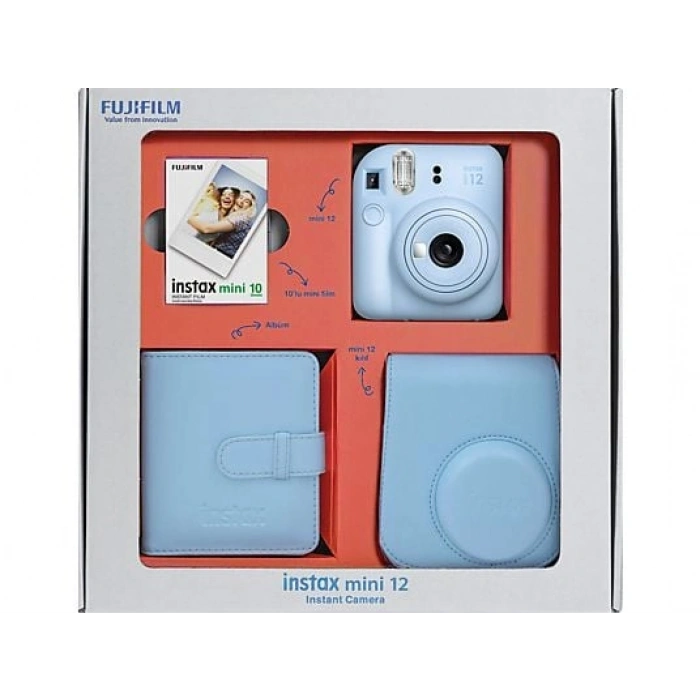 FUJIFILM Instax Mini 12 Bundle Box Anlık Fotoğraf Makinesi Pastel Mavi