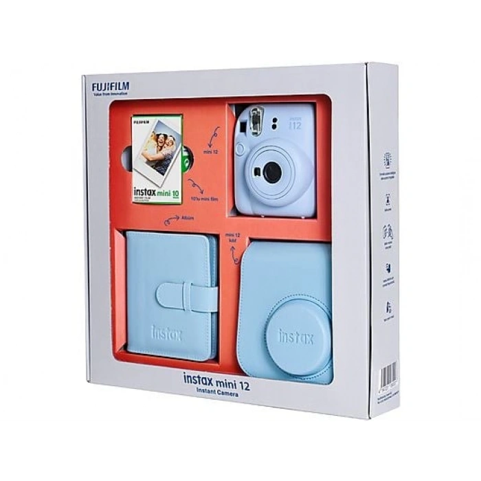 FUJIFILM Instax Mini 12 Bundle Box Anlık Fotoğraf Makinesi Pastel Mavi