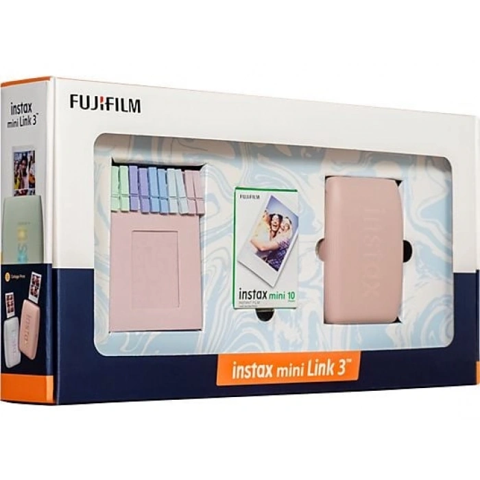 FUJIFILM Mini Link 3 R Bundle Box Anlık Fotoğraf Yazıcısı Pembe