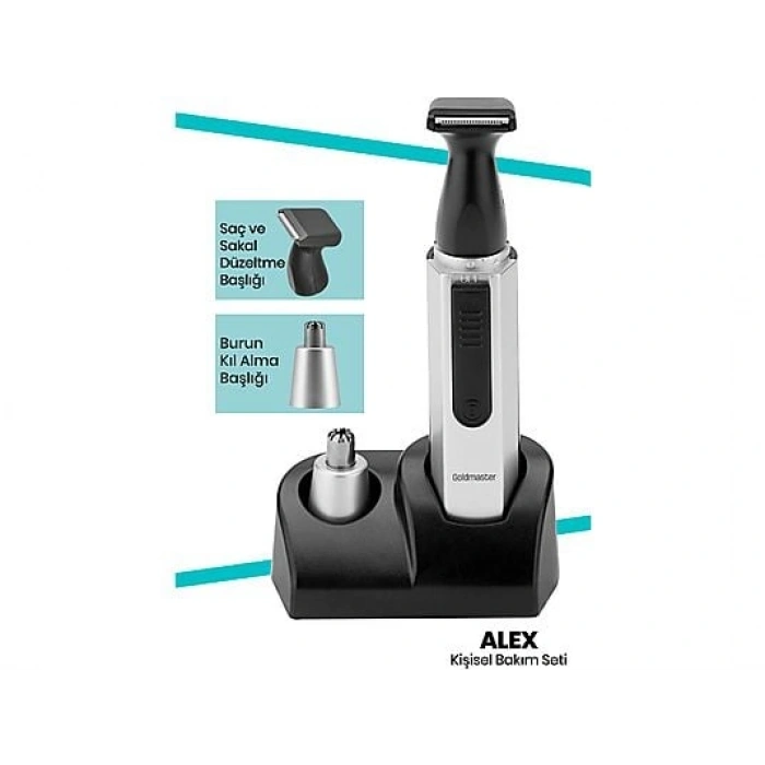 GOLDMASTER Alex GM-7165 Kişisel Bakım Seti Gümüş Siyah