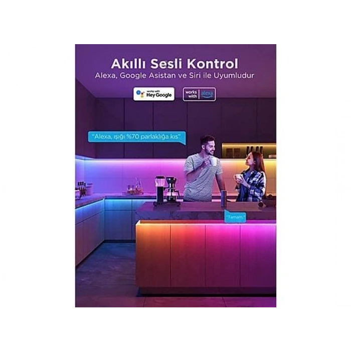 GOVEE RGBIC Wi-Fi+ BT Akıllı LED Şerit, 10 M