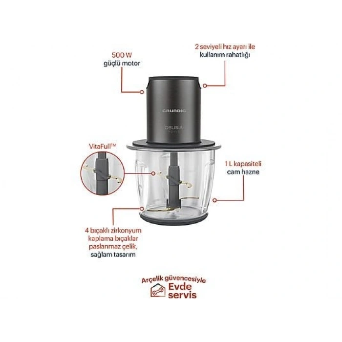 GRUNDIG DO 7266 CDX Delisia Novus Inox Doğrayıcı