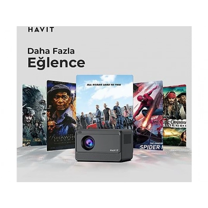 HAVIT PJ211 Pro Smart 5000 Lümen Android 4K Projeksiyon Cihazı Siyah
