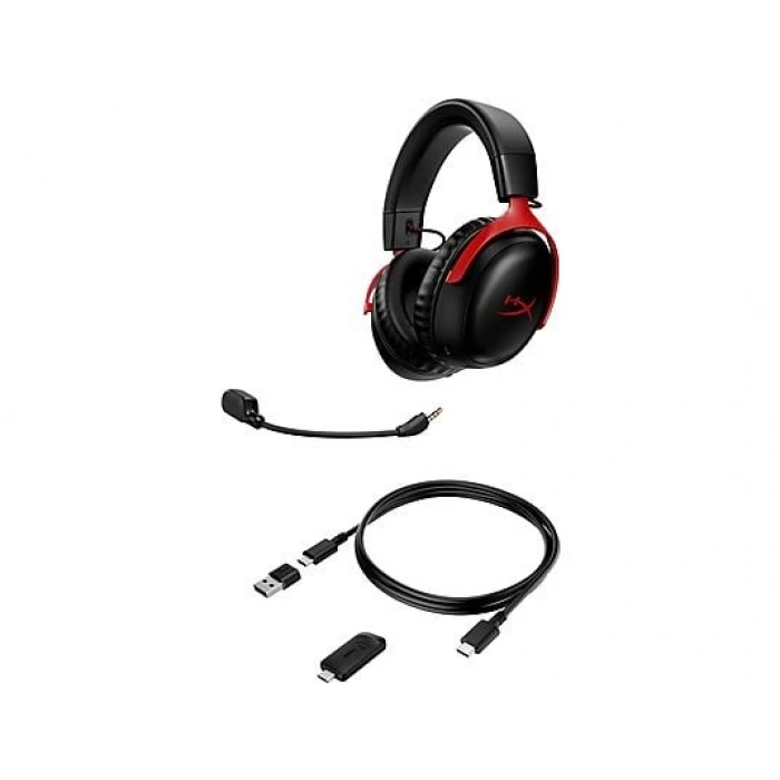 HYPERX Cloud III Wireless Kulak Üstü Oyuncu Kulaklığı Siyah Kırmızı