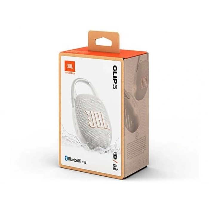 JBL Clip 5 Taşınabilir Bluetooth Hoparlör Beyaz