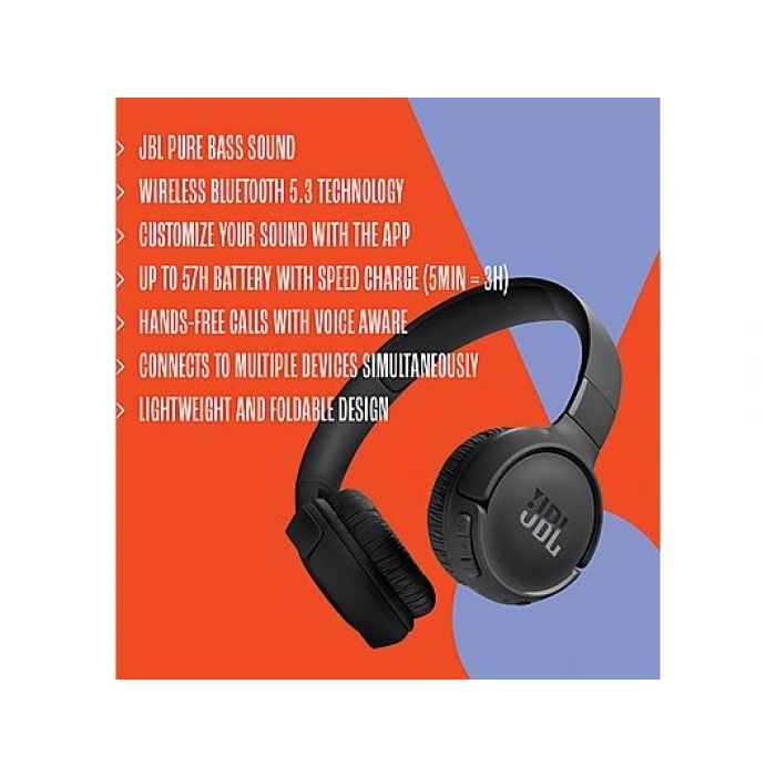 JBL Tune 520BT Kablosuz Kulak Üstü Kulaklık Siyah