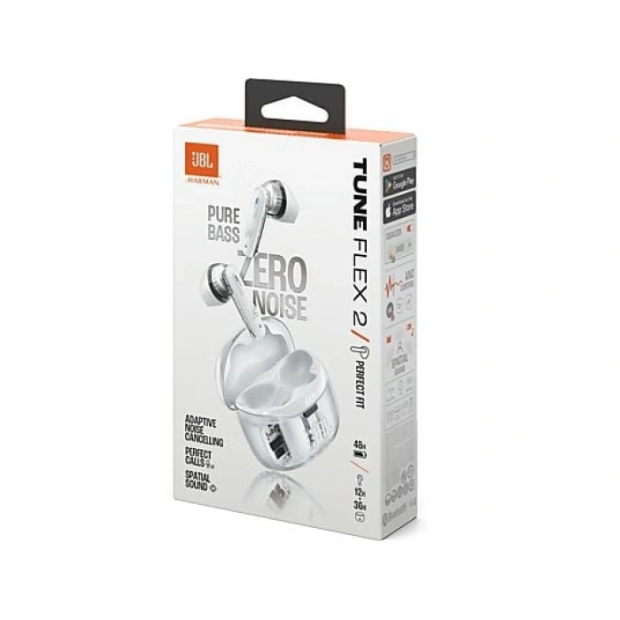 JBL Tune Flex2 NC Bluetooth Kulak İçi Kulaklık Ghost Beyaz KI /M
