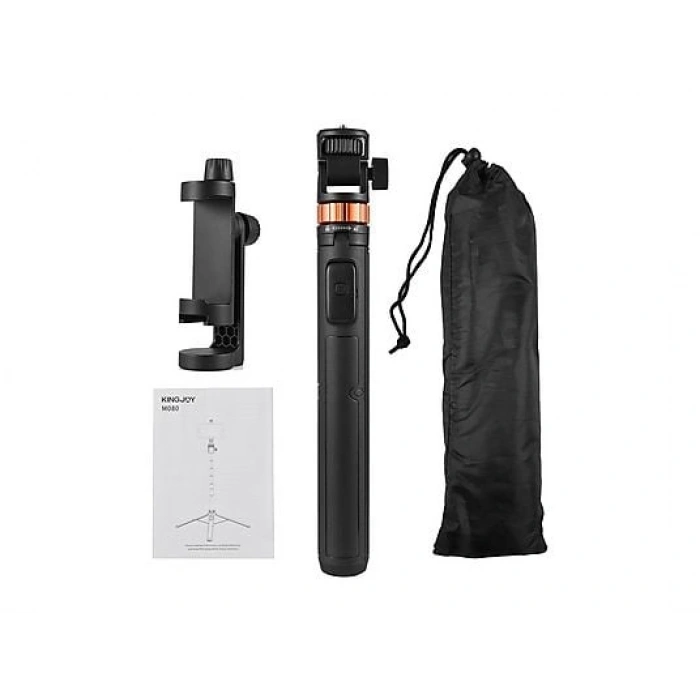 KINGJOY M080 Bluetooth Çok Fonksiyonlu Selfie Çubuğu ve Tripod Siyah