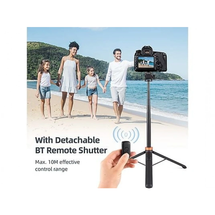 KINGJOY M080 Bluetooth Çok Fonksiyonlu Selfie Çubuğu ve Tripod Siyah
