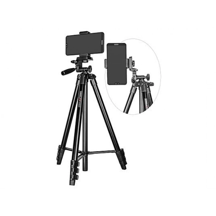 KINGJOY VT-831SCB Uzaktan Kumandalı + Cep Telefonu Standlı Video Tripodu Siyah (Medium)