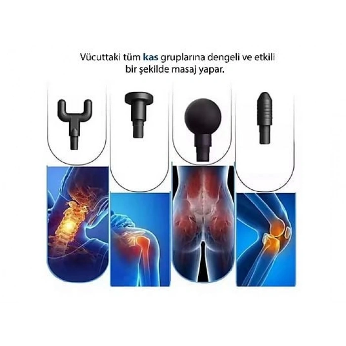KOCHLER Darbeli Titreşimli Şarjlı Sporcu Masaj Aleti Siyah