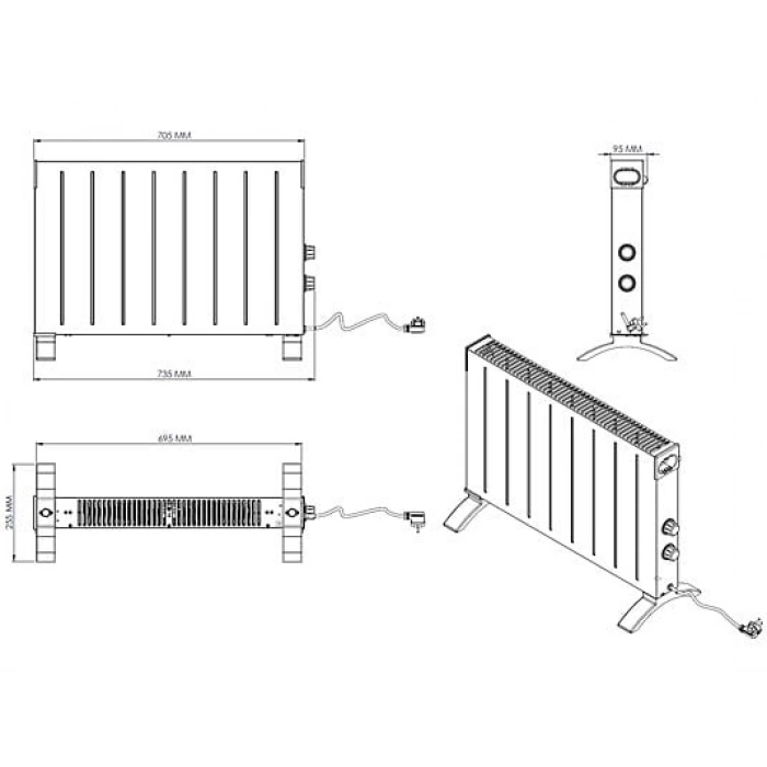 KOENIC KCV 2524 2500 W Konvektör Isıtıcı Beyaz