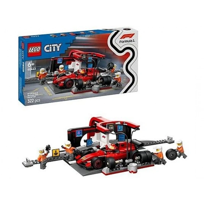 LEGO 60443 City Ferrari Arabalı F1 Pit Stop ve Pit Ekibi