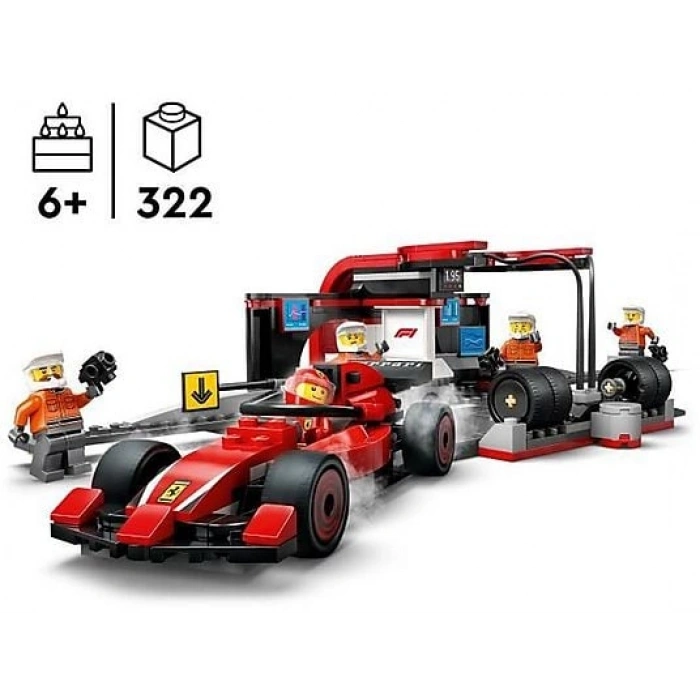 LEGO 60443 City Ferrari Arabalı F1 Pit Stop ve Pit Ekibi