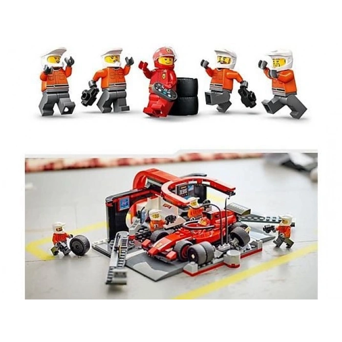 LEGO 60443 City Ferrari Arabalı F1 Pit Stop ve Pit Ekibi