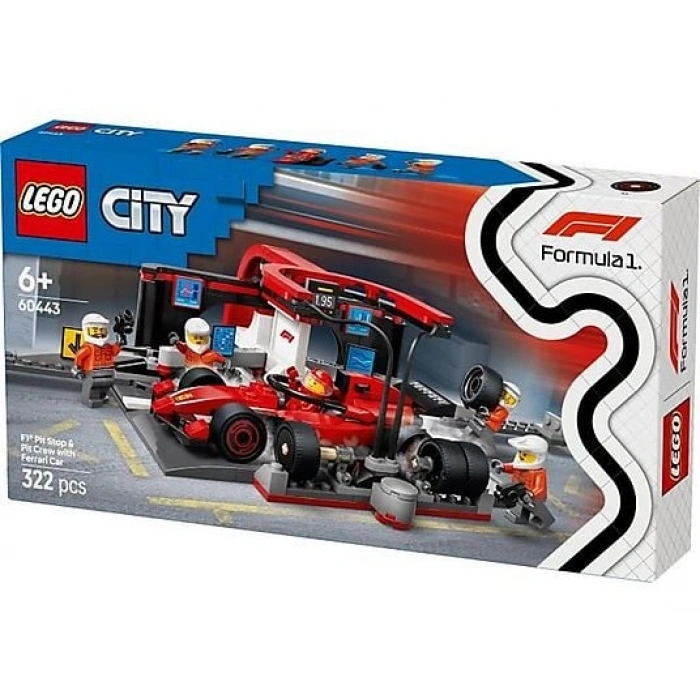 LEGO 60443 City Ferrari Arabalı F1 Pit Stop ve Pit Ekibi