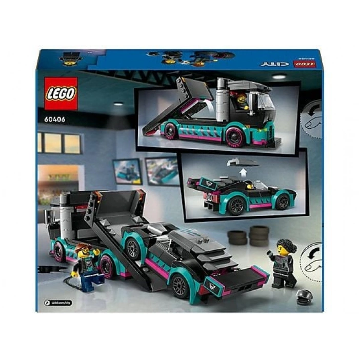 LEGO Yarış Arabası ve Araba Taşıyıcı Kamyon 60406