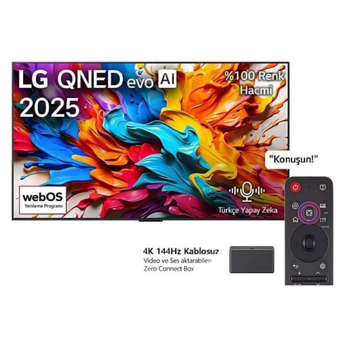 LG 65QNED9MA6B 65 inç 165 Ekran Uydu Alıcılı Smart Evo AI Mini LED 4K 144Hz Kablosuz Görüntü İletebilen QNED TV