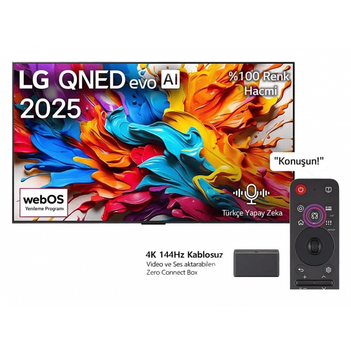 LG 65QNED9MA6B 65 inç 165 Ekran Uydu Alıcılı Smart Evo AI Mini LED 4K 144Hz Kablosuz Görüntü İletebilen QNED TV