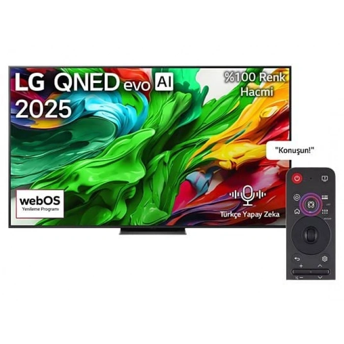 LG 75QNED86A 75 inç 191 Ekran 4K Smart AI HDR10 144Hz Sihirli Kumanda webOS25 QNED evo MiniLED TV