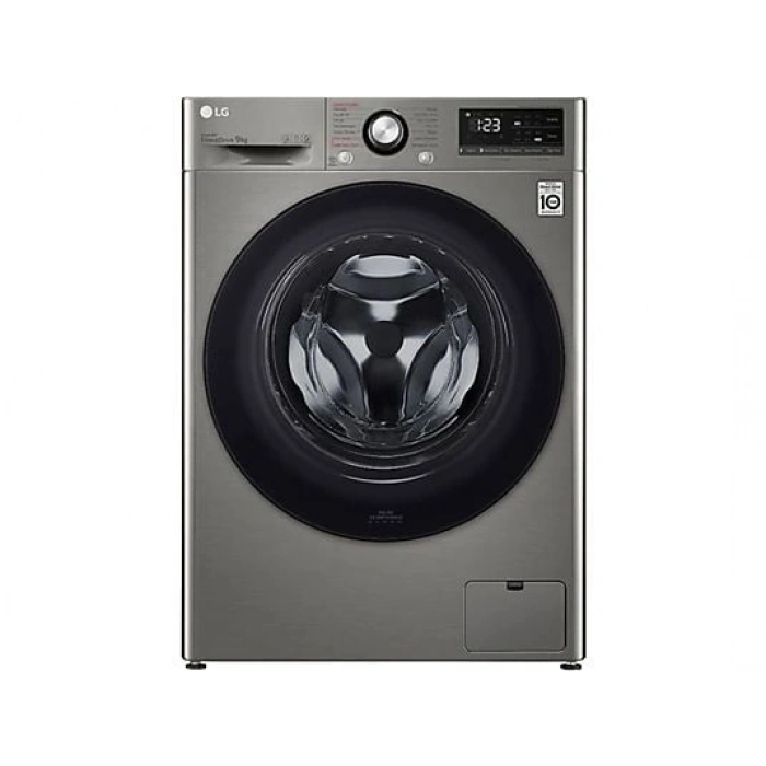 LG F4V3VYWKPE.APTPLTK B Enerji Sınıfı 9kg 1400 Devir Buharlı Çamaşır Makinesi Gri