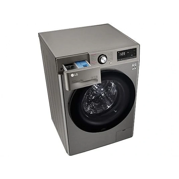 LG F4V3VYWKPE.APTPLTK B Enerji Sınıfı 9kg 1400 Devir Buharlı Çamaşır Makinesi Gri
