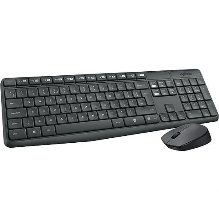 LOGITECH MK235 USB Alıcılı Kablosuz Türkçe Q Klavye Mouse Seti - Siyah