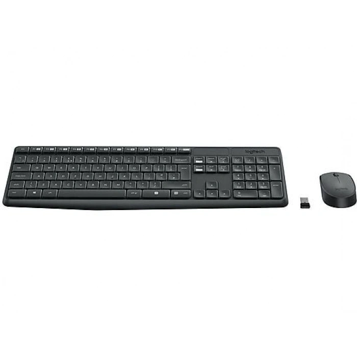 LOGITECH MK235 USB Alıcılı Kablosuz Türkçe Q Klavye Mouse Seti - Siyah