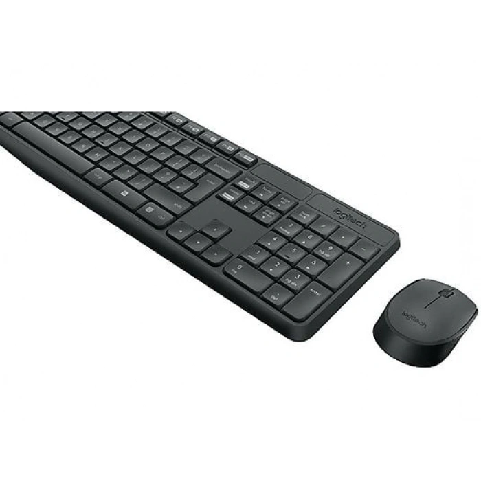 LOGITECH MK235 USB Alıcılı Kablosuz Türkçe Q Klavye Mouse Seti - Siyah
