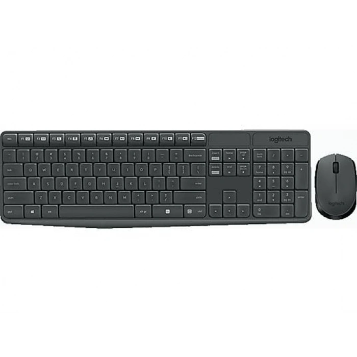 LOGITECH MK235 USB Alıcılı Kablosuz Türkçe Q Klavye Mouse Seti - Siyah