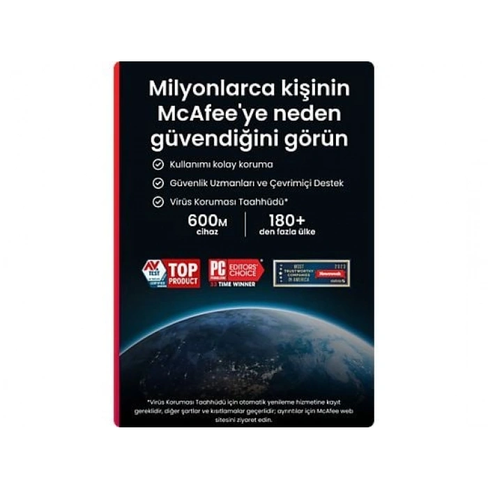 MCAFEE(UE) LiveSafe (Windows, macOS, Android, iOS, ChromeOS) - Sınırsız Cihaz - 2 Yıllık Abonelik (Ürün Anahtar Kartı)