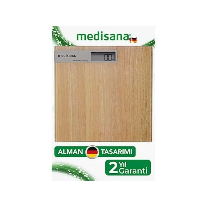 MEDISANA MED-48440 Ahşap Görünümlü Cam Baskül Açık Kahverengi