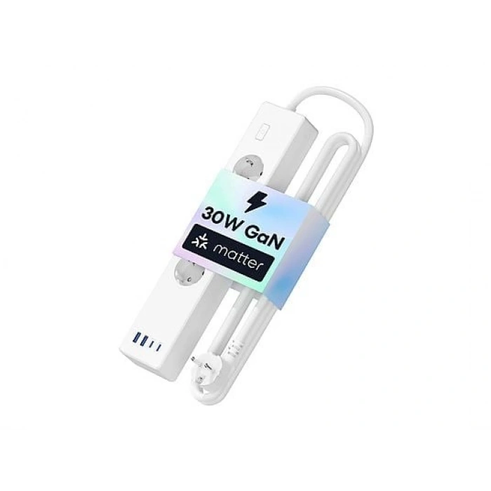 MEROSS 30W 2TypeC + 2Us 4lü Akıllı Priz Beyaz